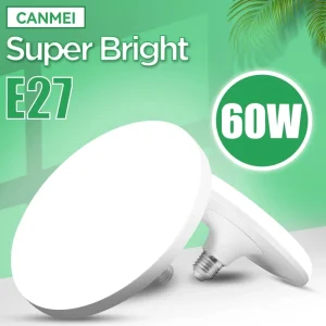 Super Bright LED Bulb 220V Ceiling Lamps E27 Garage Lights for Living Room Indoor Kitchen Lighting UFO Shape Led Light Bulb 60W