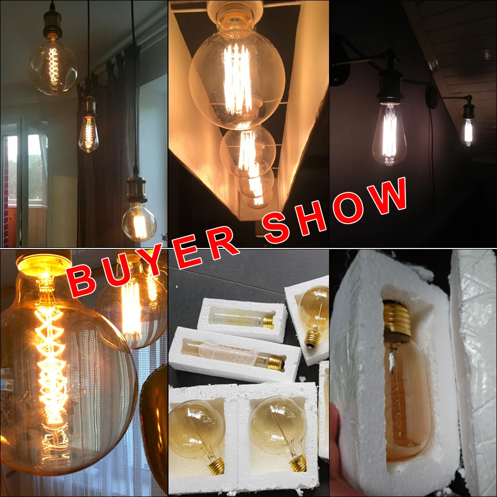 Retro Edison Bulb E27 220V 40W ST64 G80 G95 G125 Ampoule Vintage Edison Bulb Incandescent Lamp Filament Light Bulb Home Decor - Image 6