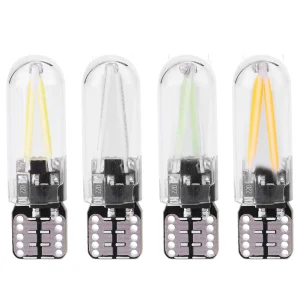 194 LED Bulbs 12V W5W T10 194 Glass COB Filament LED Car Interior Reading LED Bulb DRL Trunk Light COB Filament LED Glass Lights