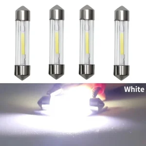 4pcs Led Festoon 31MM 36MM 39MM 41MM Bulbs Housing Dome Lamp Car License Plate Light C5W C10W Led COB Glass Door Trunk 6000K 12V