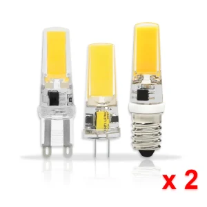 2pcs Mini COB LED Lamp AC/DC 12V 220V G4 G9 E14 Lampada LED Spotlight Light Bulbs Replace Halogen For Ceiling Lamp Chandelier